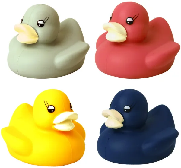 Silikone badeænder, rød, gul, grøn eller blå - 1 stk